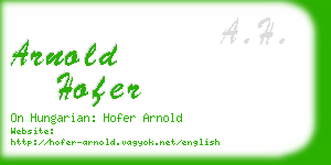 arnold hofer business card